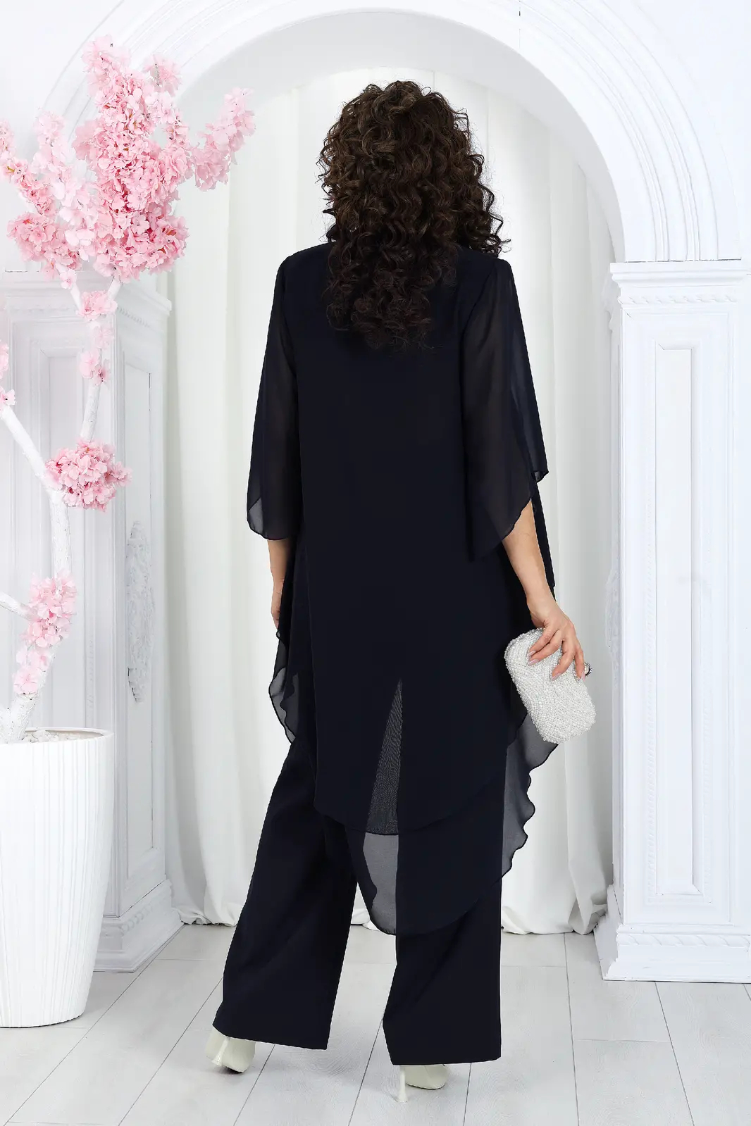 Elegant Layered Chiffon High-Low Top and Pants Set (Buy 2 Free Shipping)