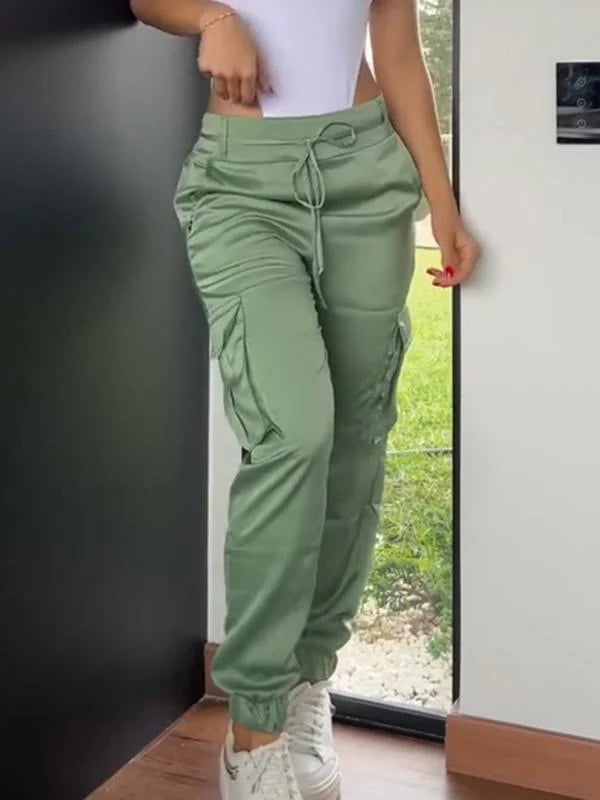 Casual Solid Color Satin Trousers(BUY 2 FREE SHIPPING)