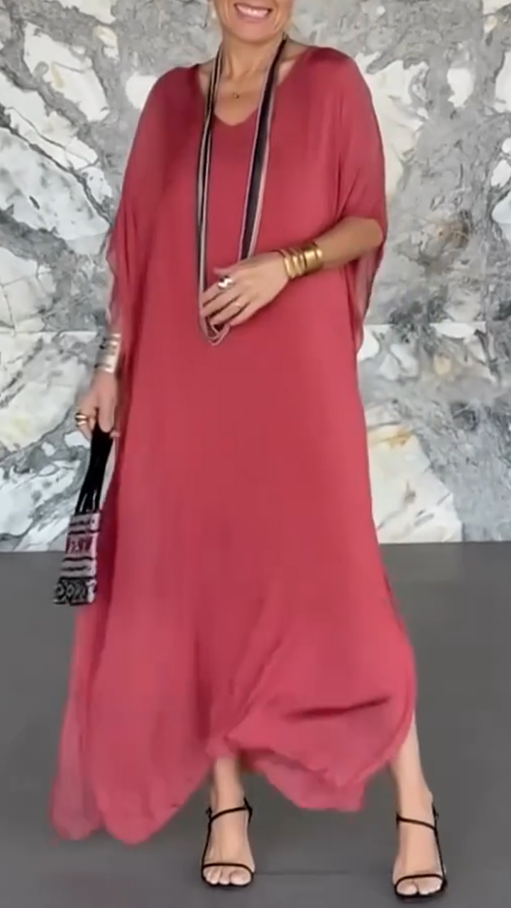 Flowy Loose Fit Batwing Maxi Dress (Buy 2 Free Shipping)