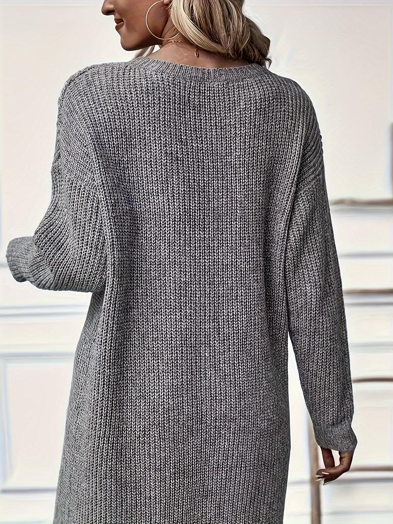Elegant Wrap Front Hem Knit Tunic Sweater Dress (Buy 2 Free Shipping)