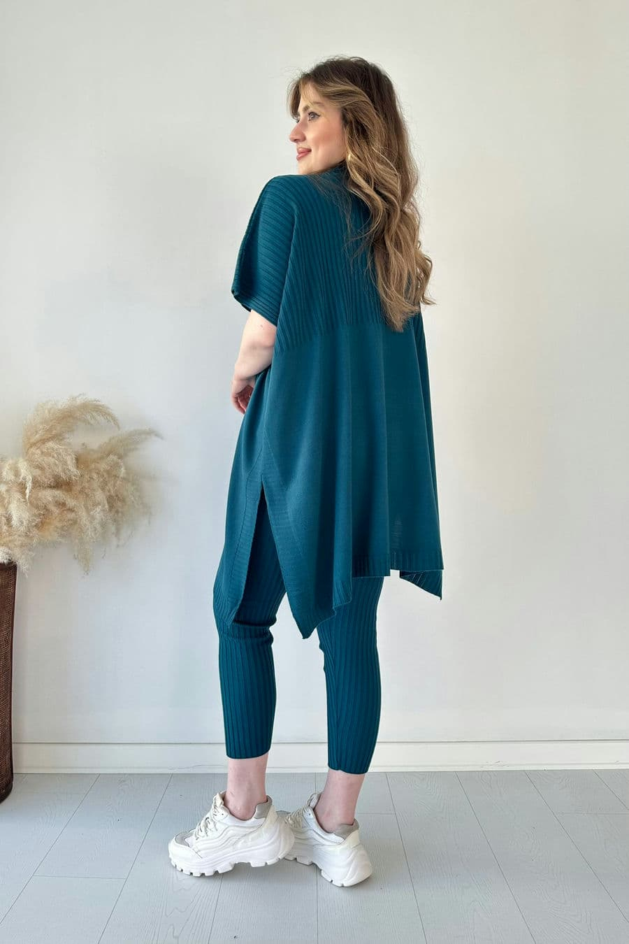 Cozy Ribbed Knit with Side Slits and Leggings Two Piece Set (Buy 2 Free Shipping)