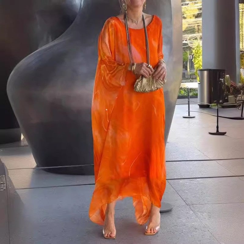 Last Day 49% OFF🔥Elegant Chiffon Marbleized Print Dress(BUY 2 FREE SHIPPING)