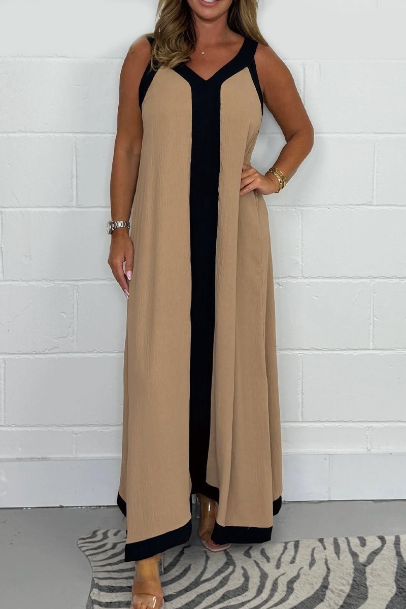 Elegant V-Neck Loose Fit Sleeveless Maxi Dress (Buy 2 Free Shipping)