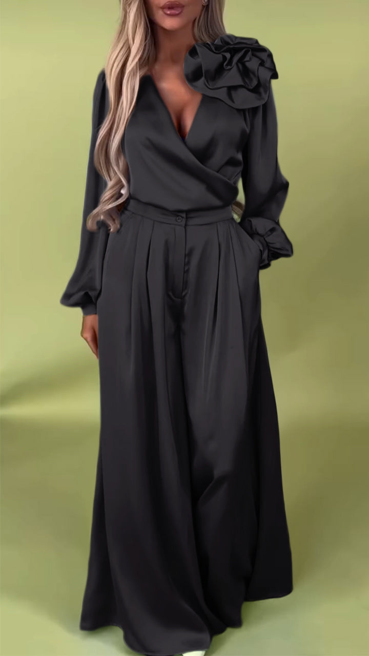 Elegant V-neck Satin Two-Piece Suits  (Buy 2 Free Shipping)