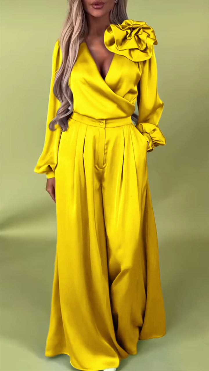 Elegant V-neck Satin Two-Piece Suits  (Buy 2 Free Shipping)