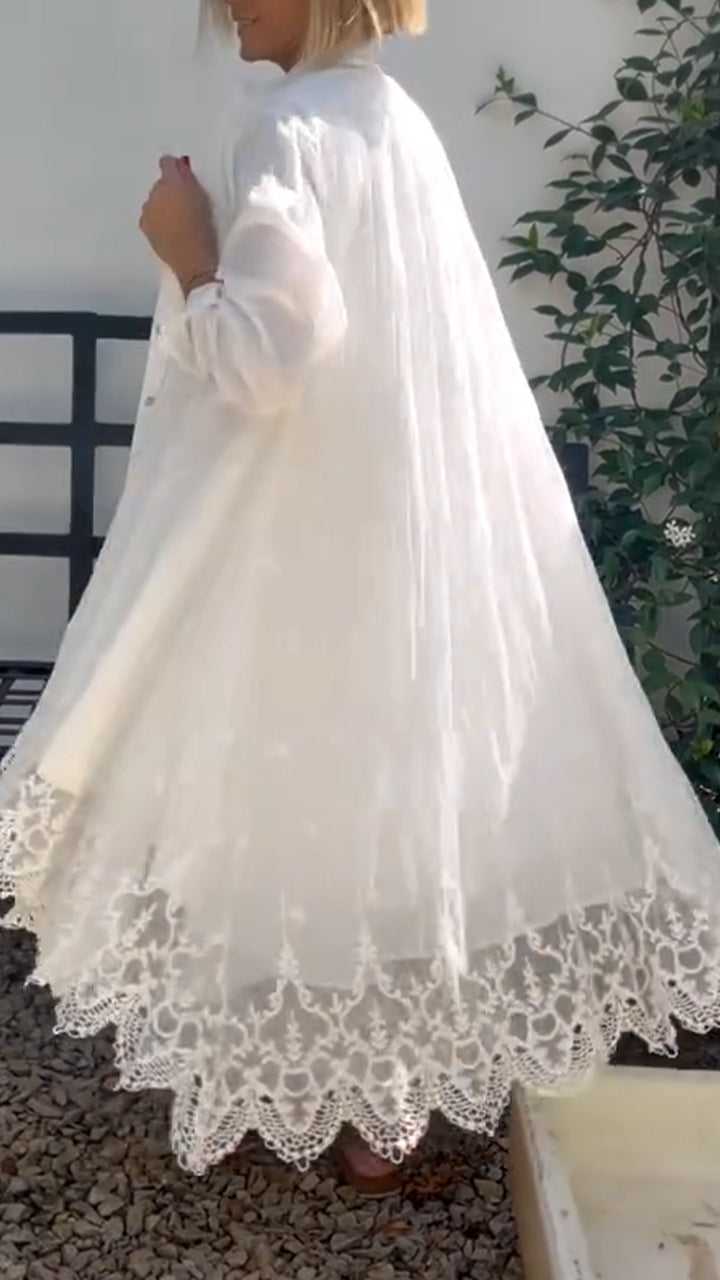 Elegant Printed Hollow Suspender Skirt & Cardigan Casual  Set (Buy 2 Free Shipping)