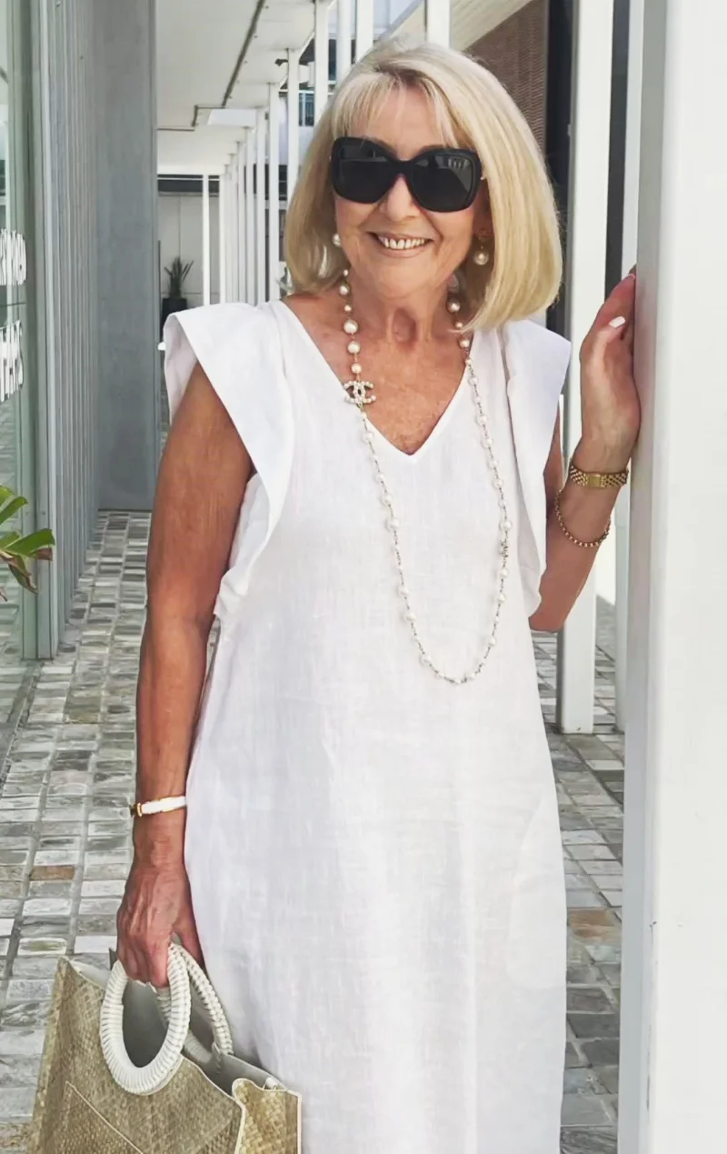 Elegant Linen Sleeveless Dress with Back Bow Detail (Buy 2 Free Shipping)