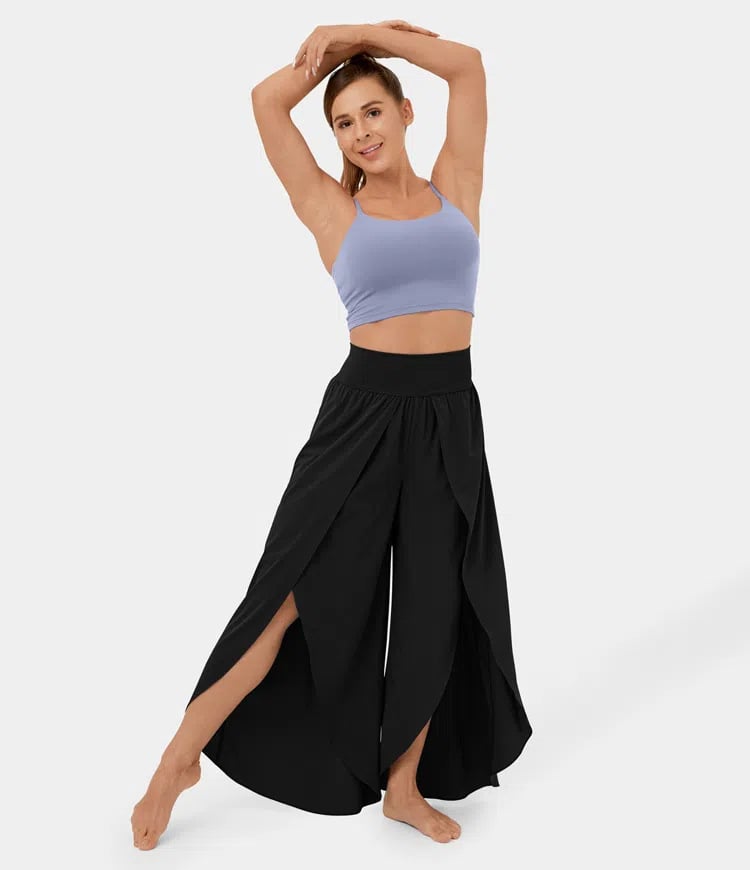 High Waisted Back Waistband Pocket Wide Leg Pants(Buy 2 Free Shipping)