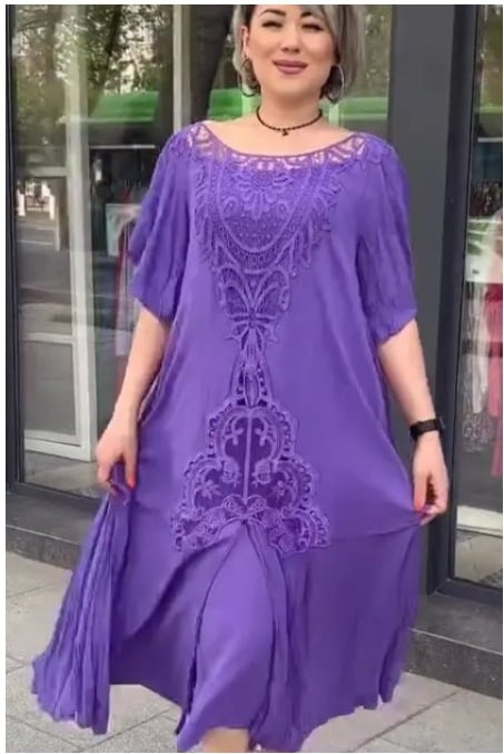 Elegant Boho Embroidered Midi Dress