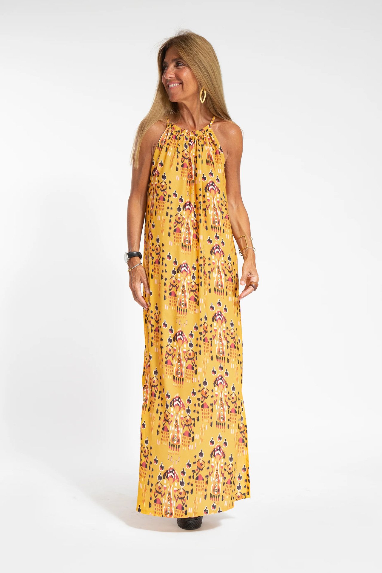 2024 Hot Sale🔥Linen Blend Halter Maxi Dress