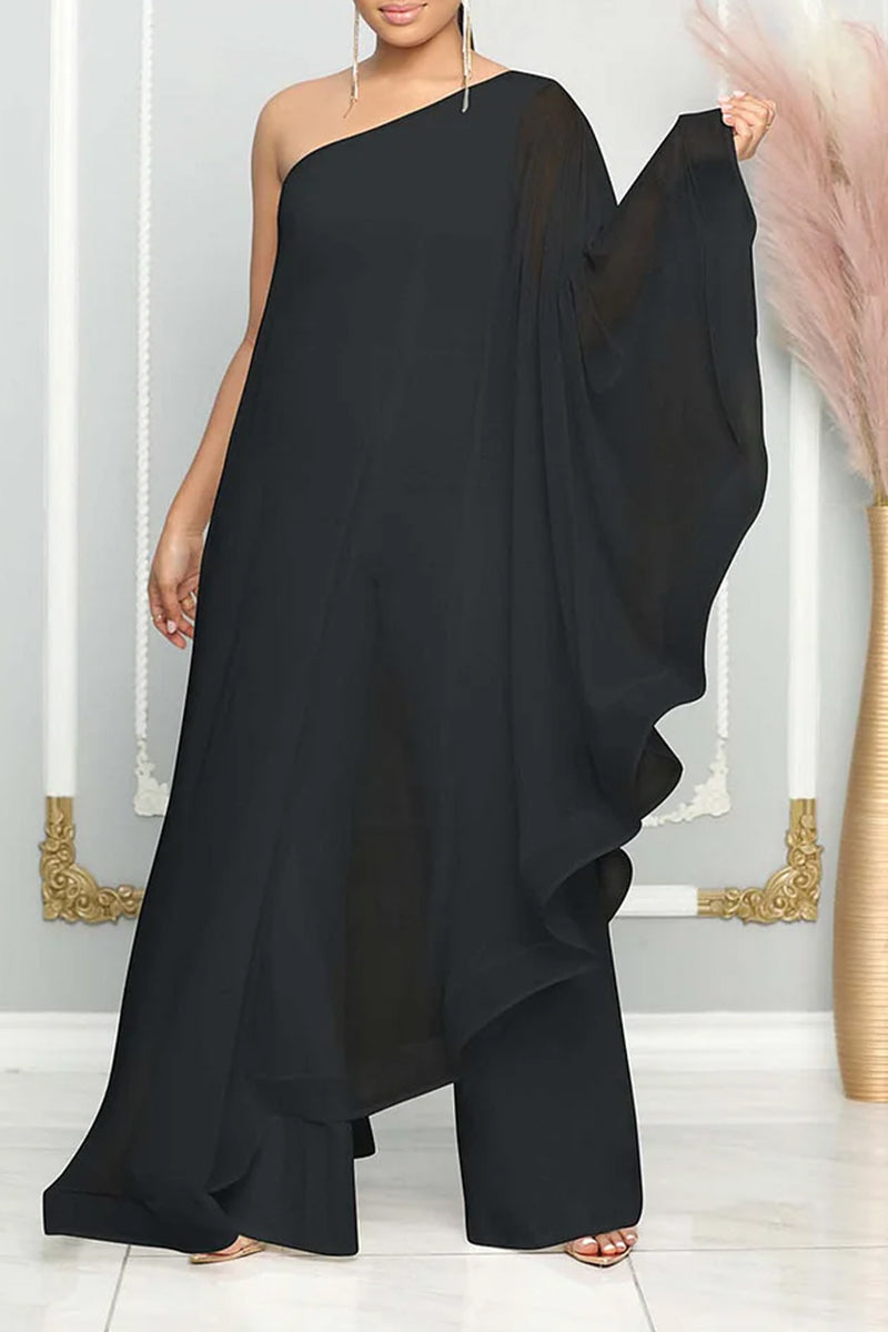 Elegant One Shoulder Ruffled Jumpsuits (Buy 2 Free Shipping)