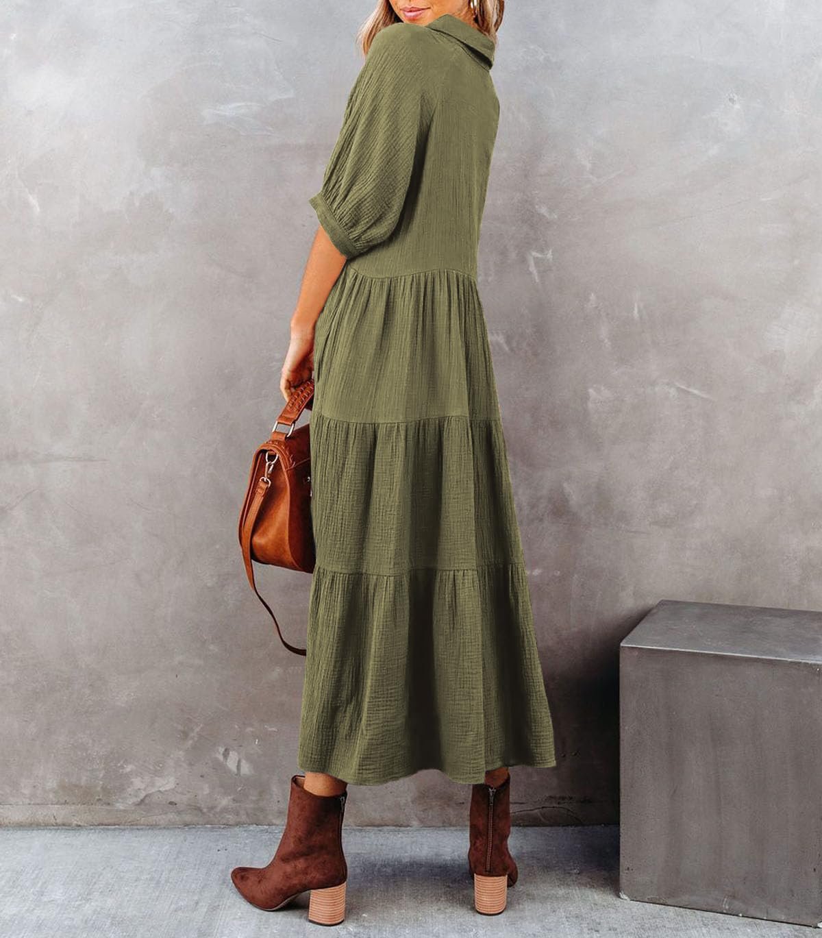 2024 Hot Sale❤️Half Sleeves Dress with Pockets(Buy 2 Free Shipping)