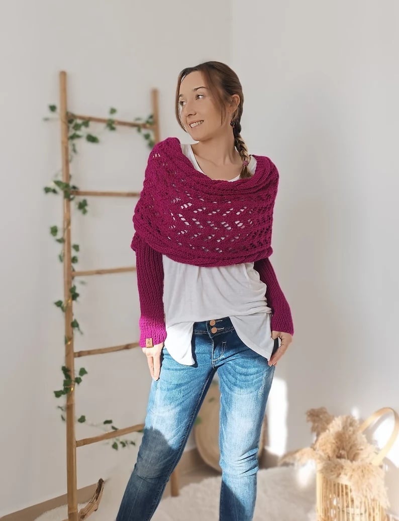 Knitted Cable Wrap Shrugs (Buy 2 Free Shipping)