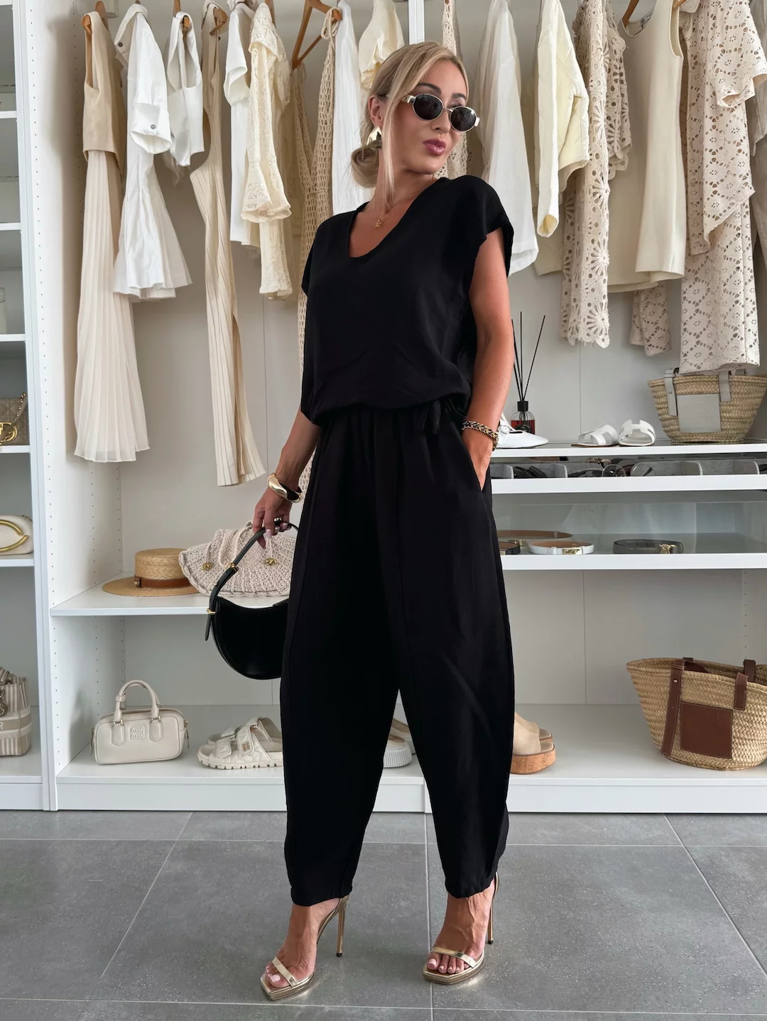 Relaxed Fit Flowy Cap Sleeve Two-Piece Set (Buy 2 Free Shipping)