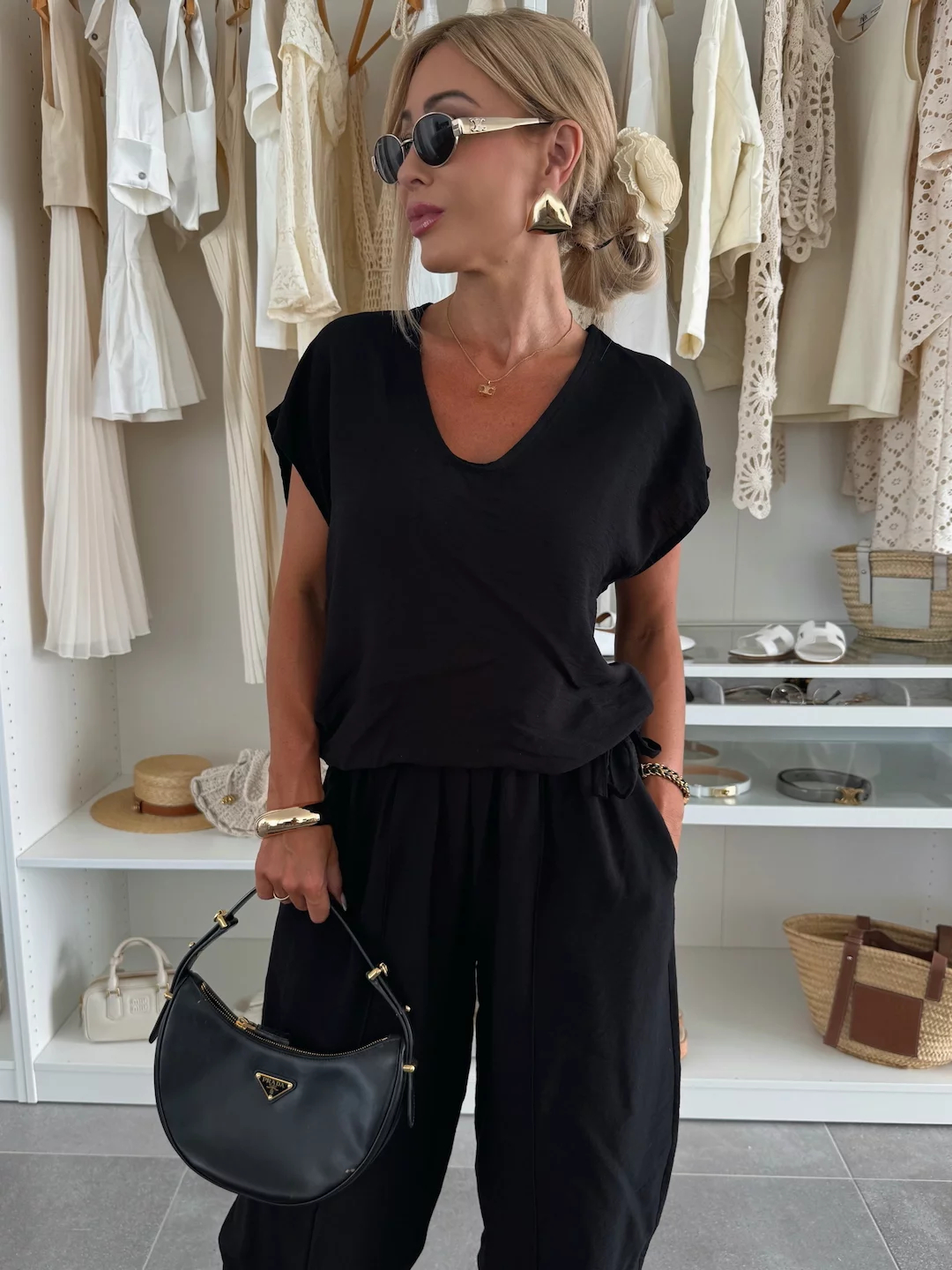 Relaxed Fit Flowy Cap Sleeve Two-Piece Set (Buy 2 Free Shipping)