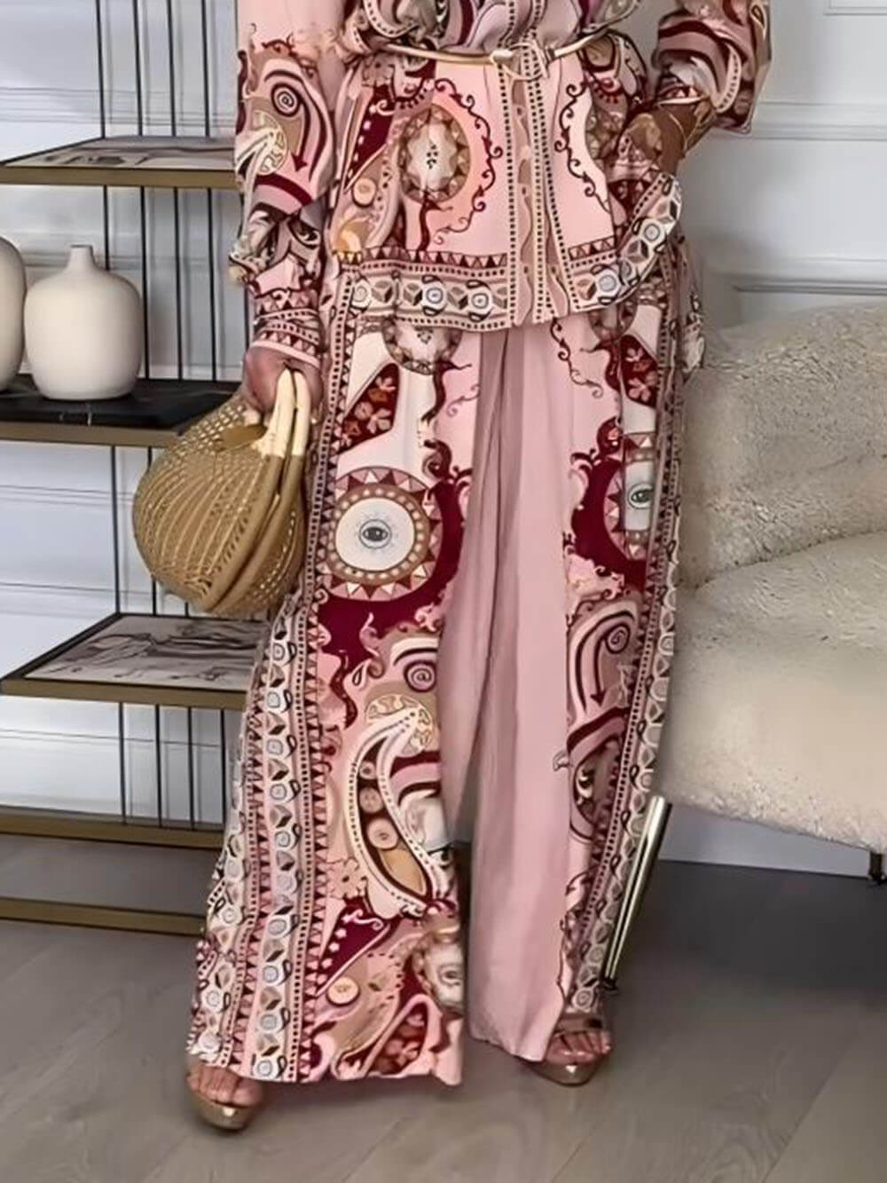 Boho Chic Printed Two-Piece Set – Flowing Comfort, Statement Style (Buy 2 Free Shipping)