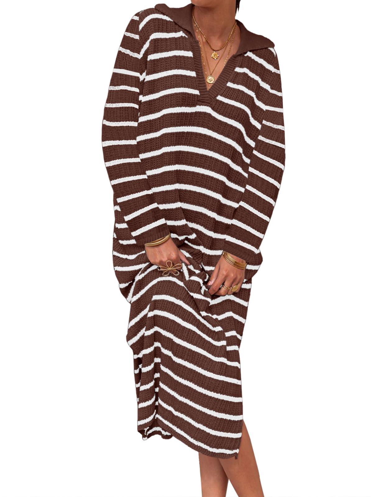 Striped Knit Sweater Dress(Buy 2 Free Shipping)