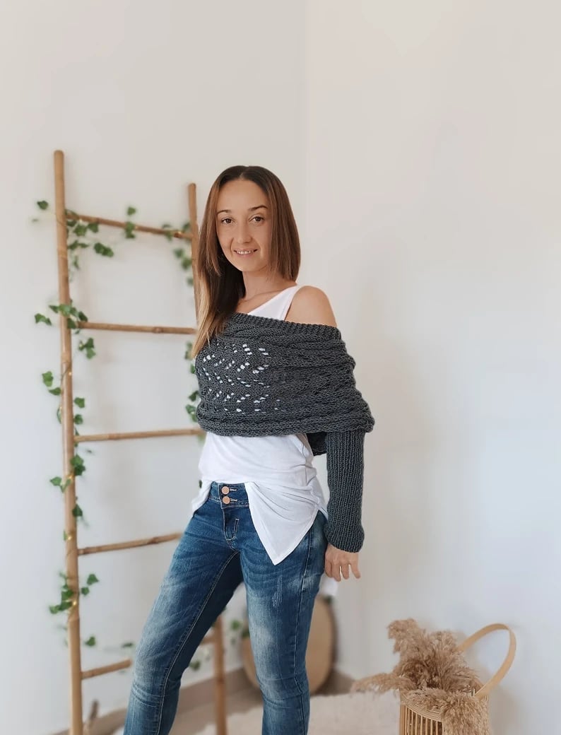 Knitted Cable Wrap Shrugs (Buy 2 Free Shipping)