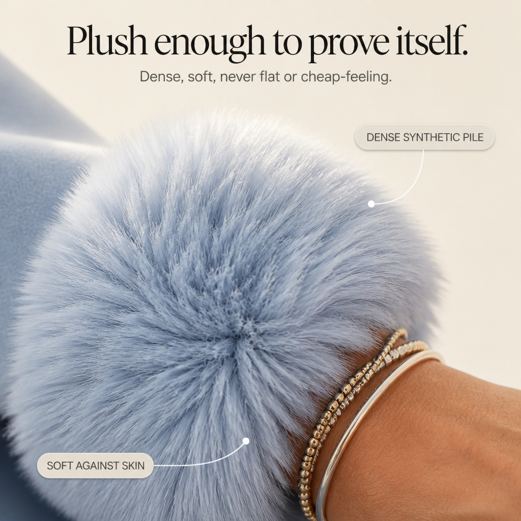 Elegant Faux Fur Cuff Asymmetric Wrap Coat