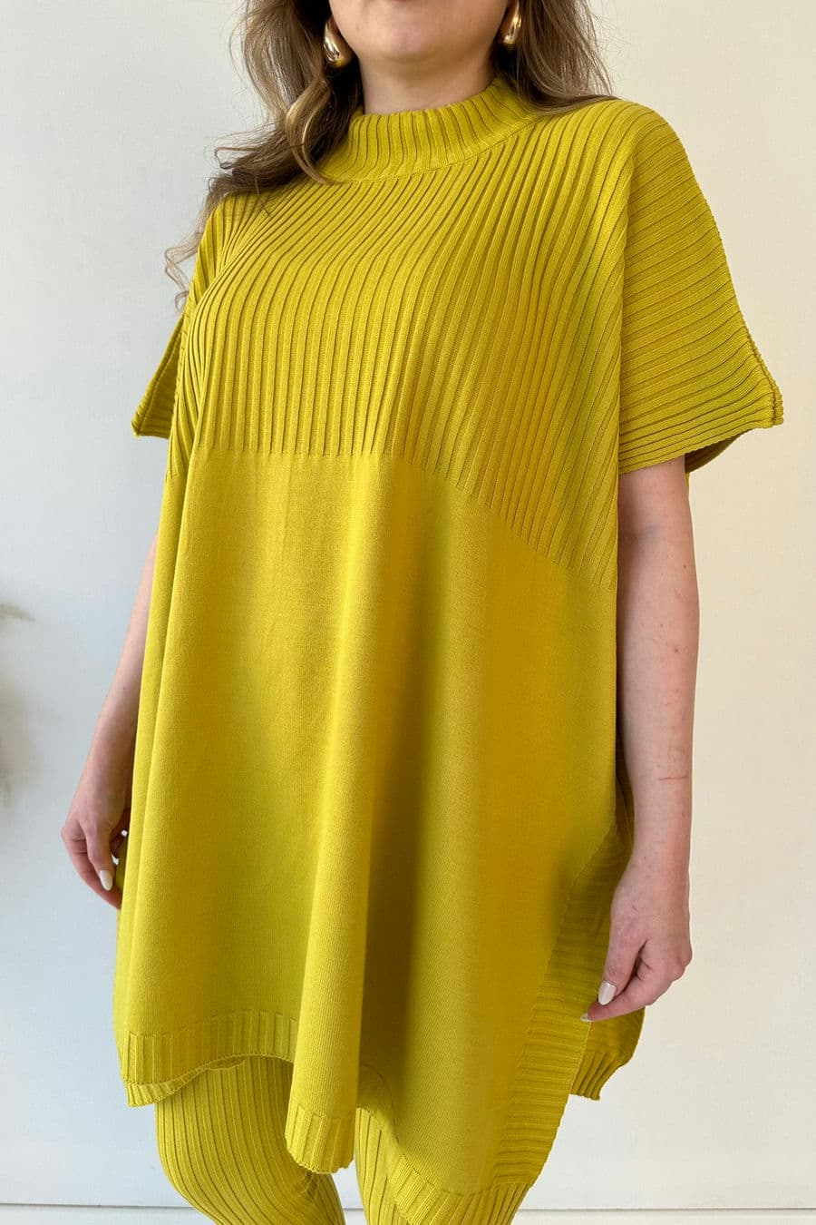 Cozy Ribbed Knit with Side Slits and Leggings Two Piece Set (Buy 2 Free Shipping)