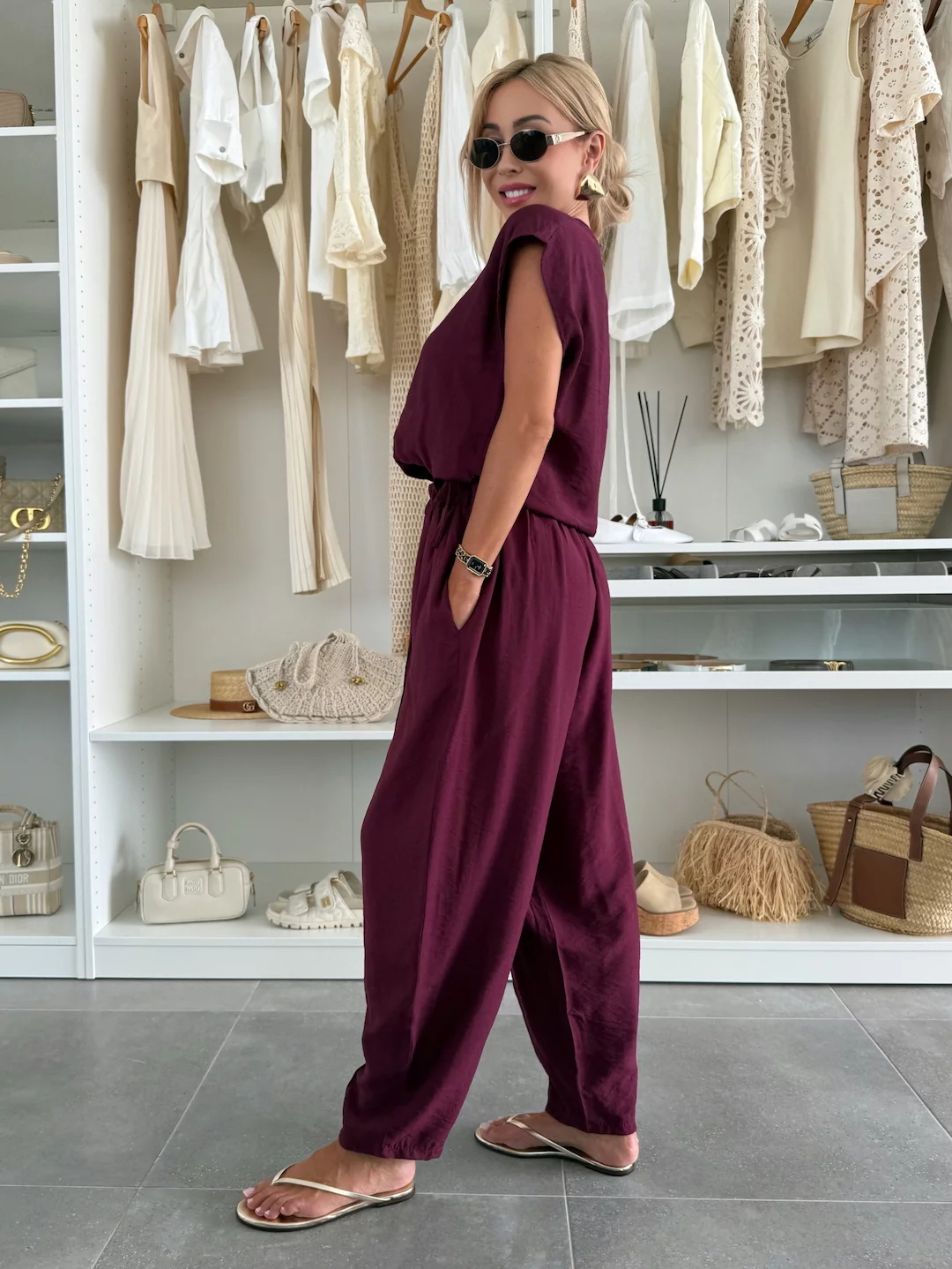 Relaxed Fit Flowy Cap Sleeve Two-Piece Set (Buy 2 Free Shipping)