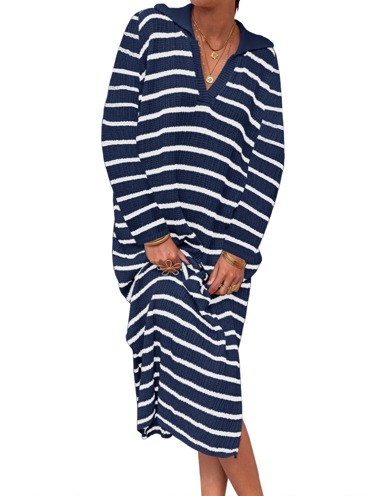 Striped Knit Sweater Dress(Buy 2 Free Shipping)