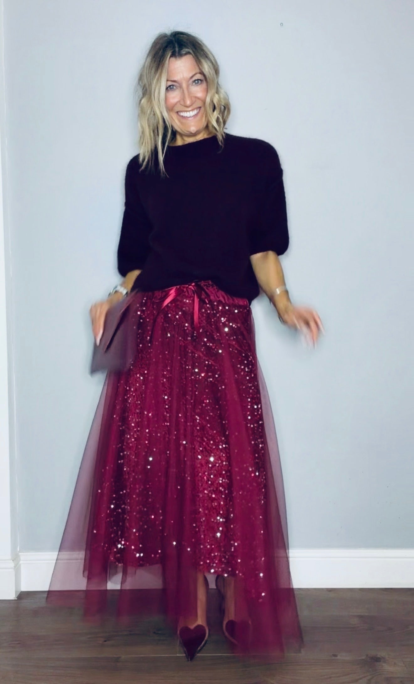 Layered Tulle Sequin Maxi Skirt (Buy 2 Free Shipping)