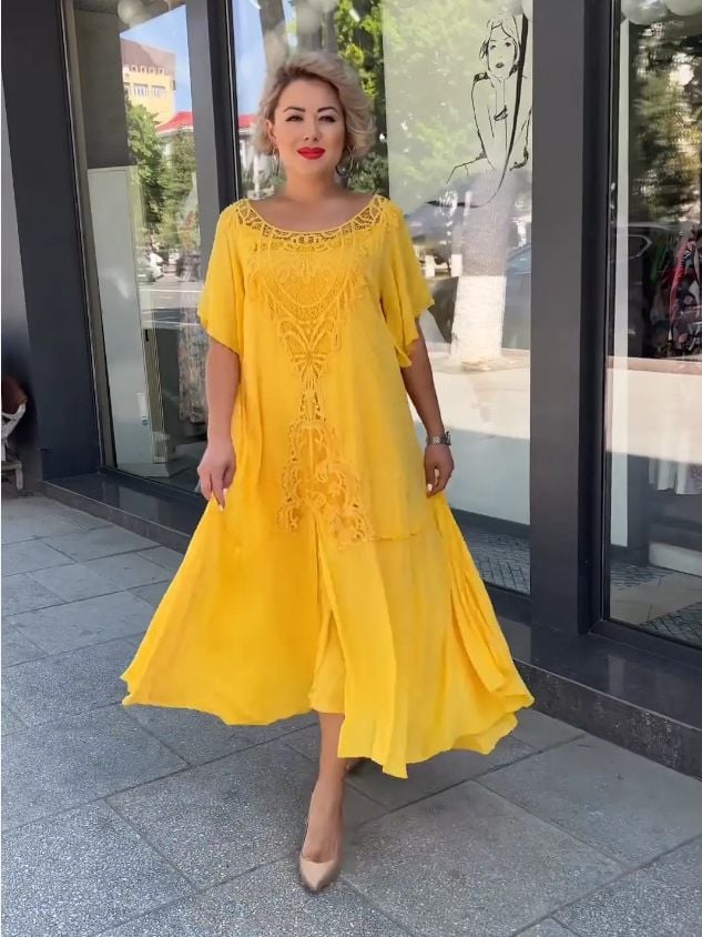 Elegant Boho Embroidered Midi Dress