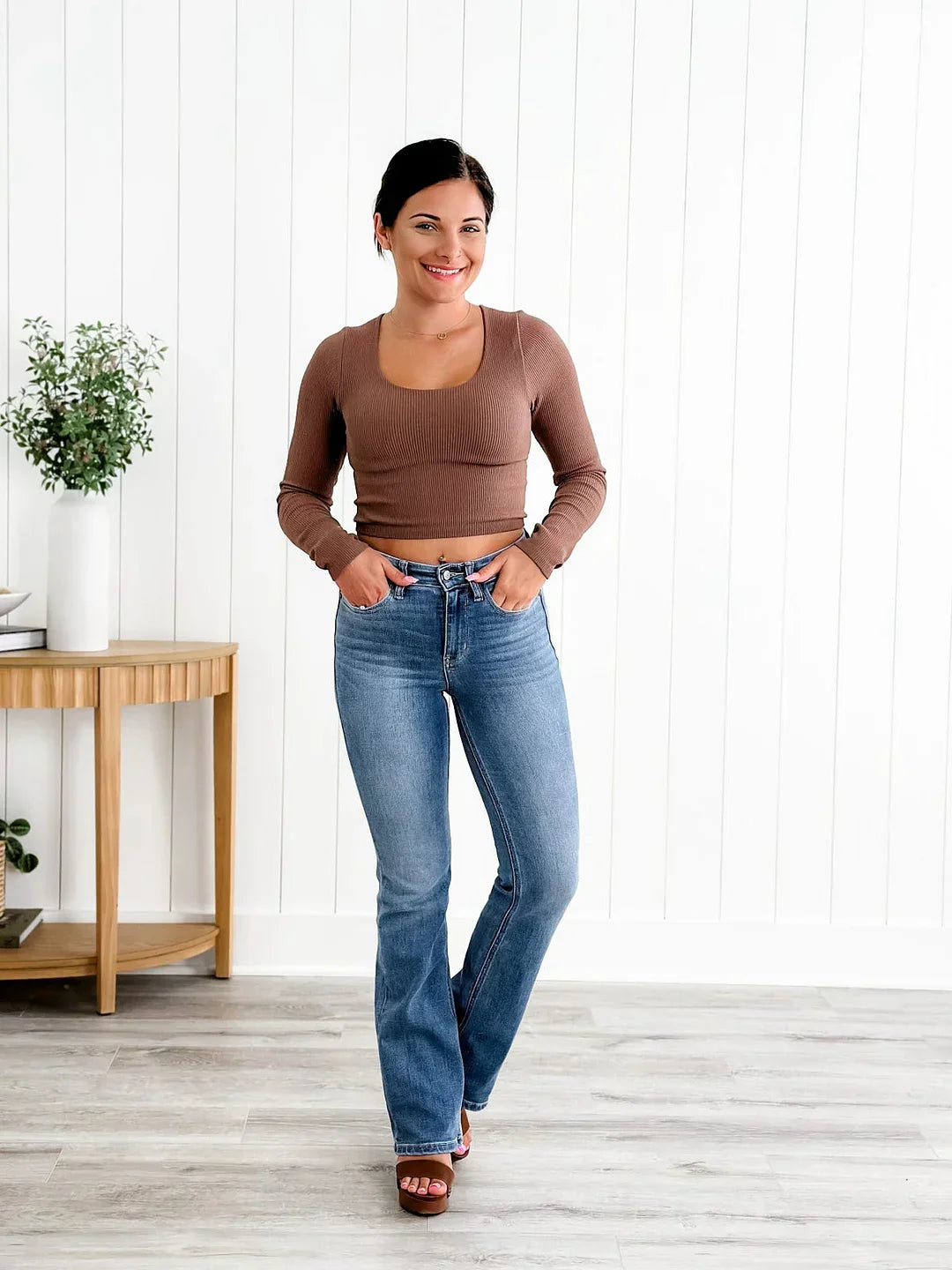 Stylish Fit Tummy-Control Flare Hem Stretch Denim Jeans (Buy 2 Free Shipping)