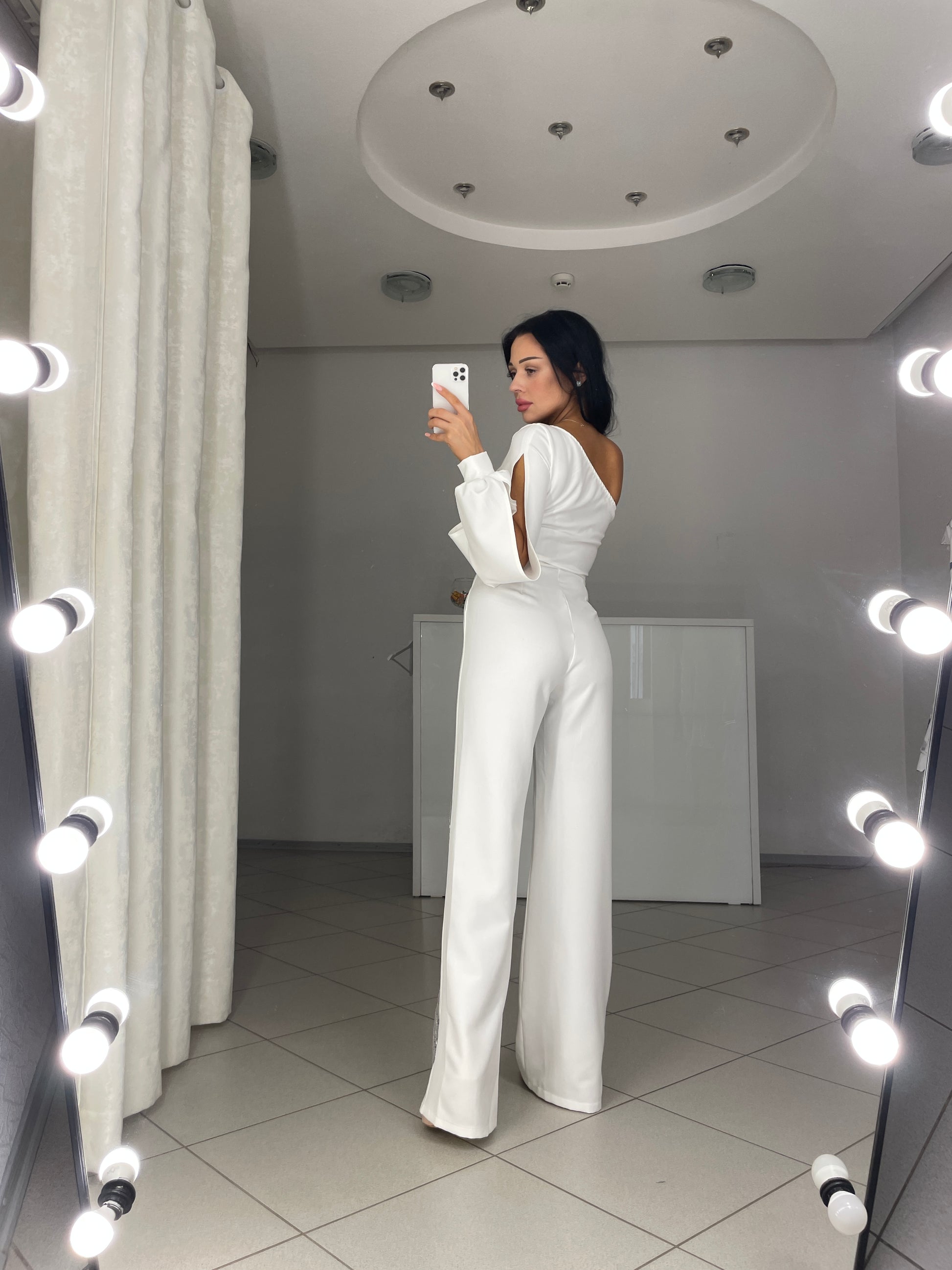 Oblique Shoulder One-sleeve  High Slit Sequin Jumpsuit (Buy 2 Free Shipping)