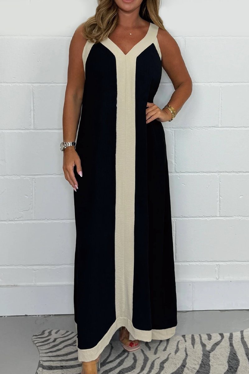 Elegant V-Neck Loose Fit Sleeveless Maxi Dress (Buy 2 Free Shipping)