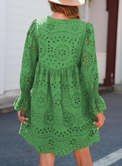 Casual Eyelet Lace Dress for Women (Buy 2 Free Shipping)