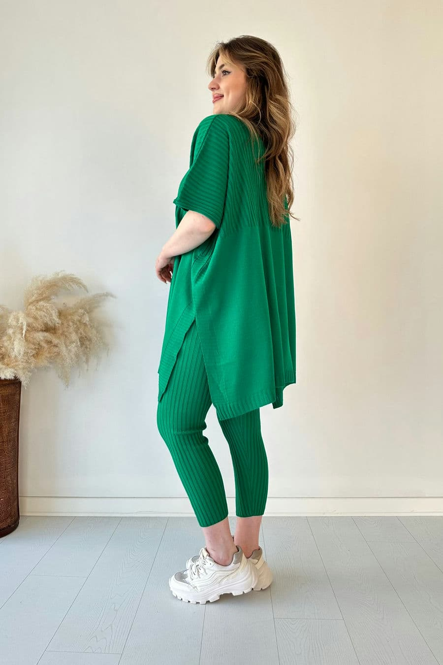 Cozy Ribbed Knit with Side Slits and Leggings Two Piece Set (Buy 2 Free Shipping)