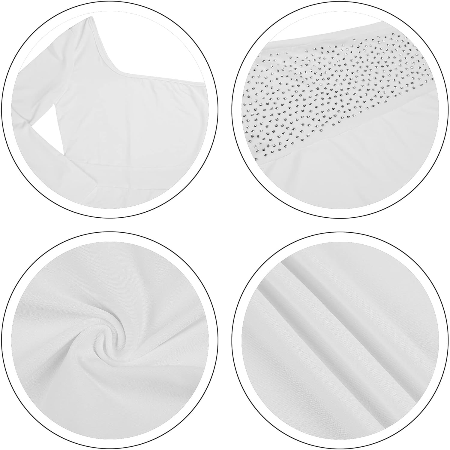 One Shoulder Bodycon Rhinestone Leg Jumpsuit (Buy 2 Free Shipping)