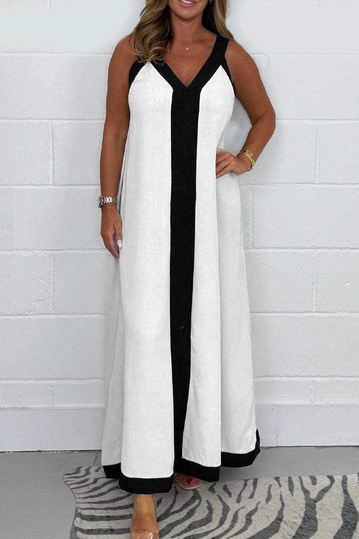 Elegant V-Neck Loose Fit Sleeveless Maxi Dress (Buy 2 Free Shipping)