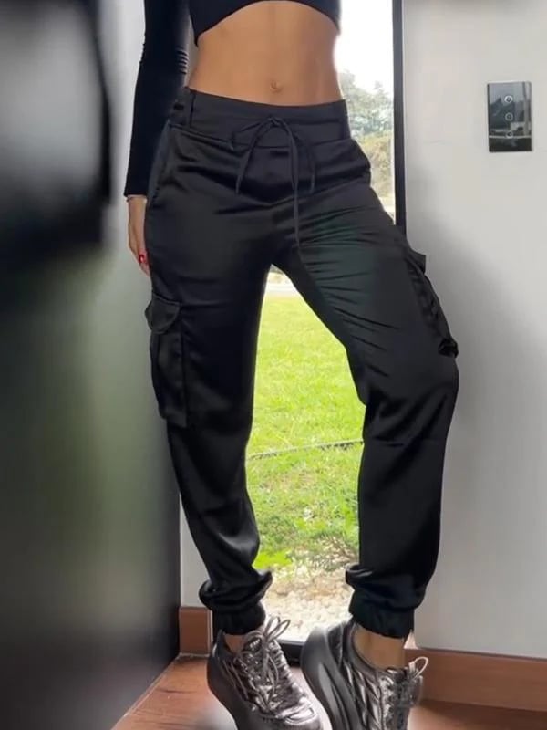 Casual Solid Color Satin Trousers(BUY 2 FREE SHIPPING)