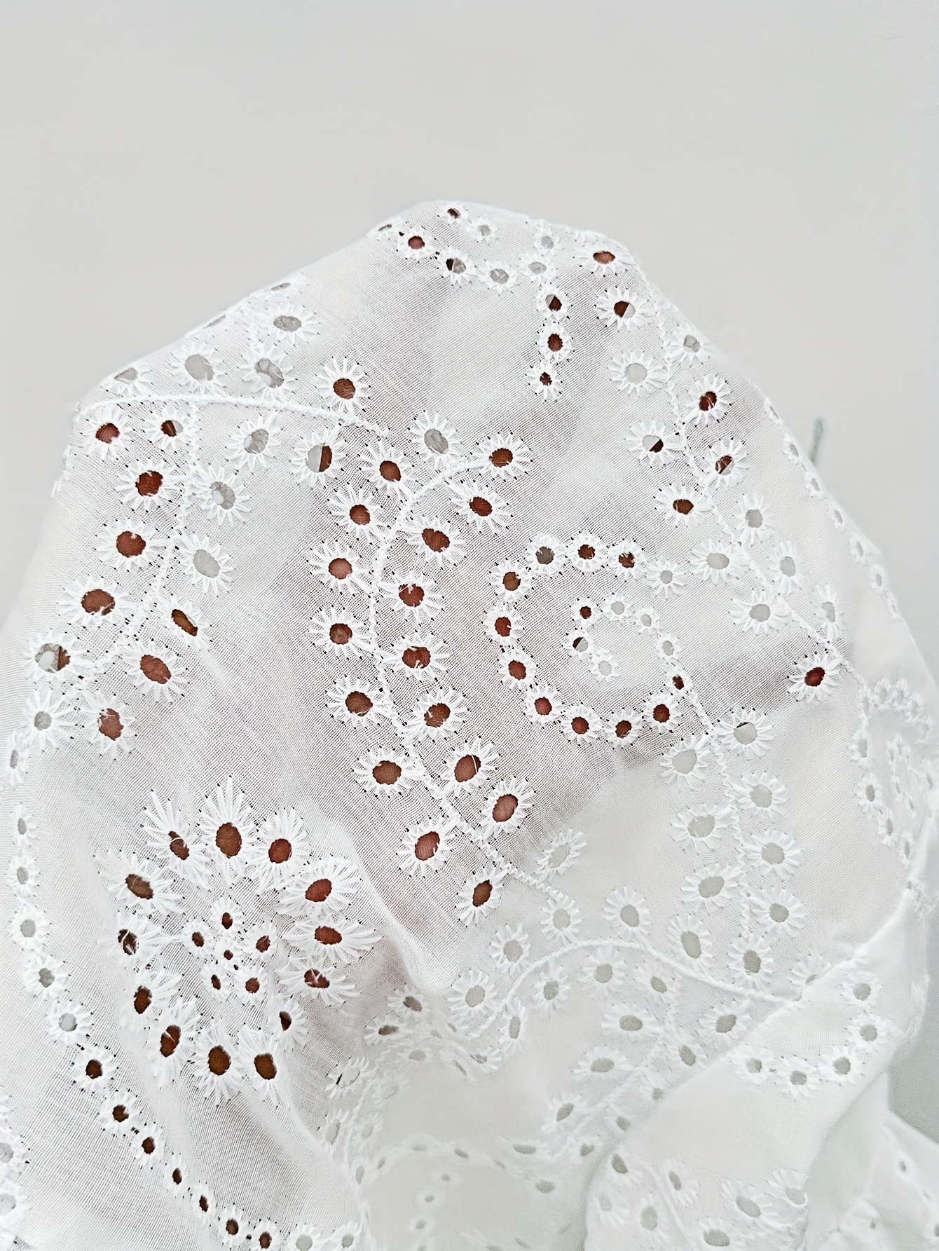 Eyelet Embroidered Ruffle Sleeve Shirt Blouse