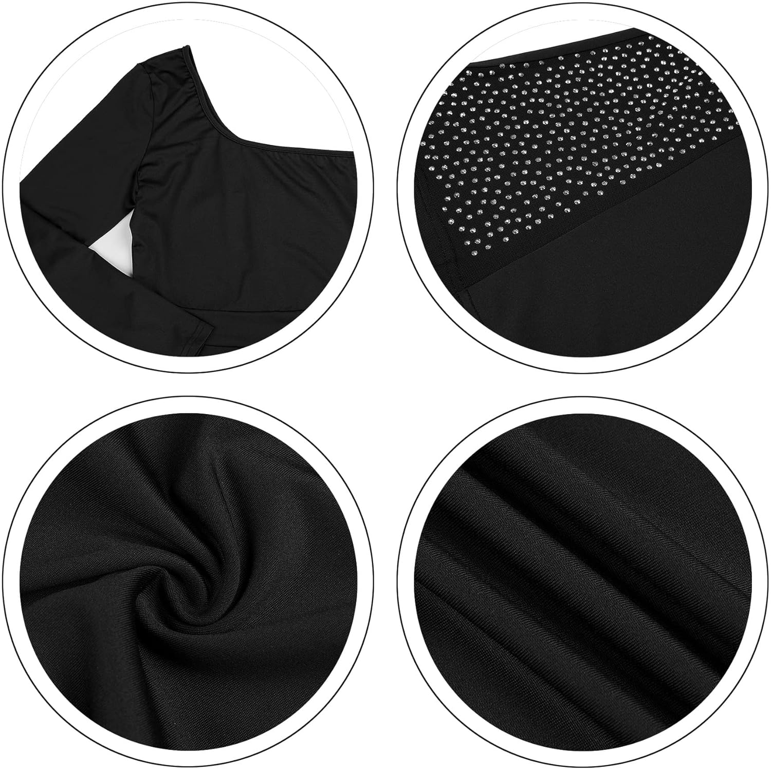 One Shoulder Bodycon Rhinestone Leg Jumpsuit (Buy 2 Free Shipping)