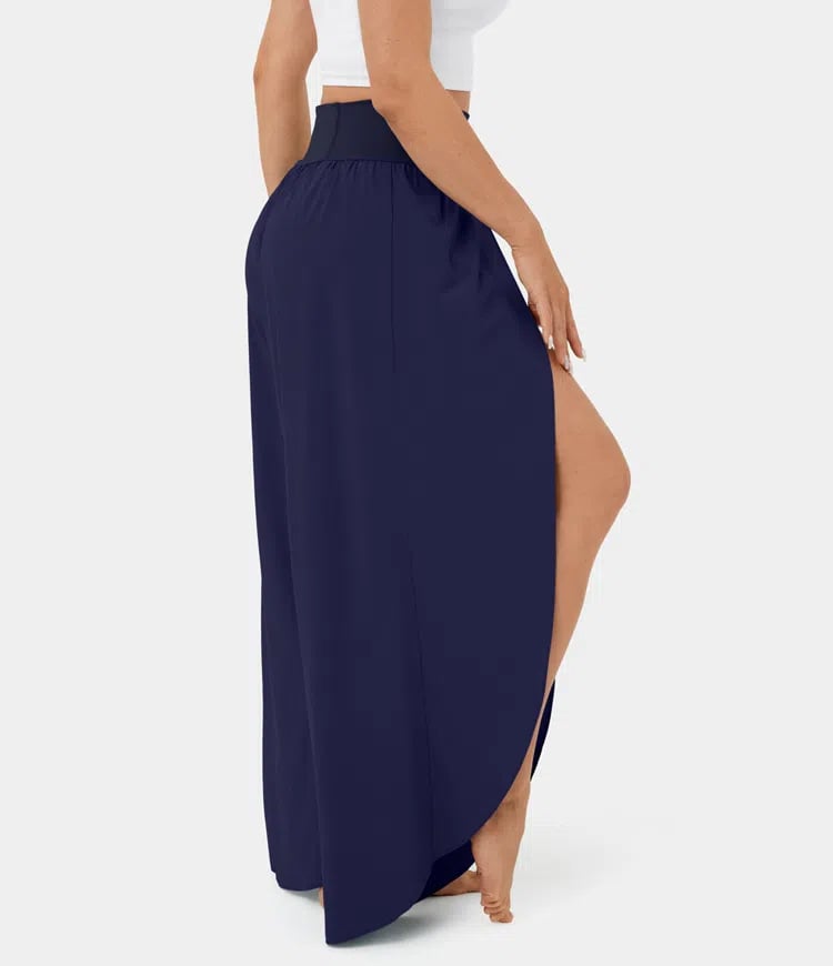 High Waisted Back Waistband Pocket Wide Leg Pants(Buy 2 Free Shipping)