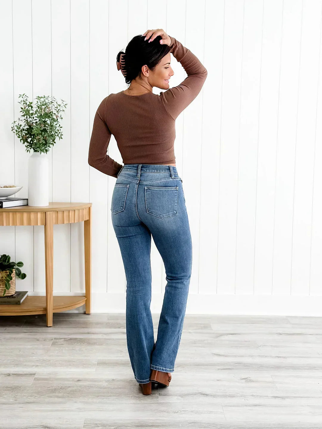 Stylish Fit Tummy-Control Flare Hem Stretch Denim Jeans (Buy 2 Free Shipping)