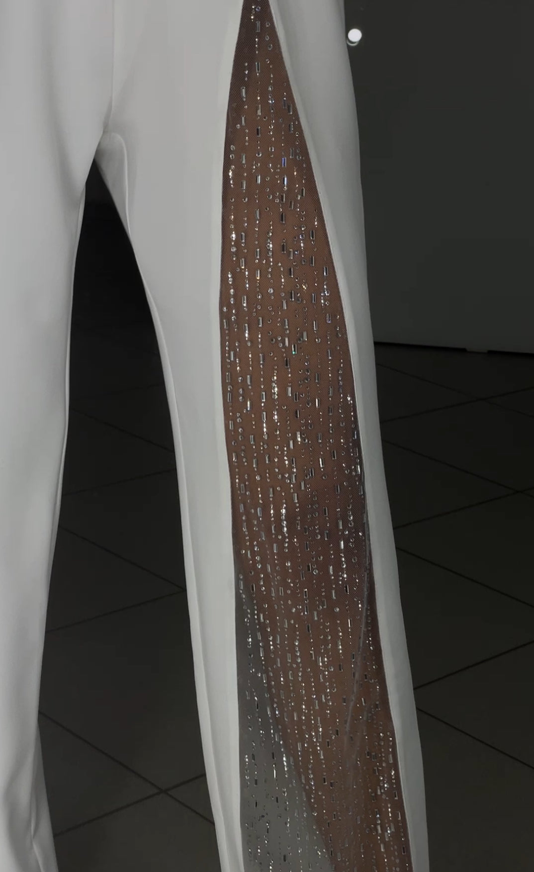 Oblique Shoulder One-sleeve  High Slit Sequin Jumpsuit (Buy 2 Free Shipping)