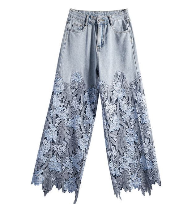 Last DAY 49% OFF❤️Hollow Lace Patchwork Jeans(BUY 2 FREE SHIPPING)