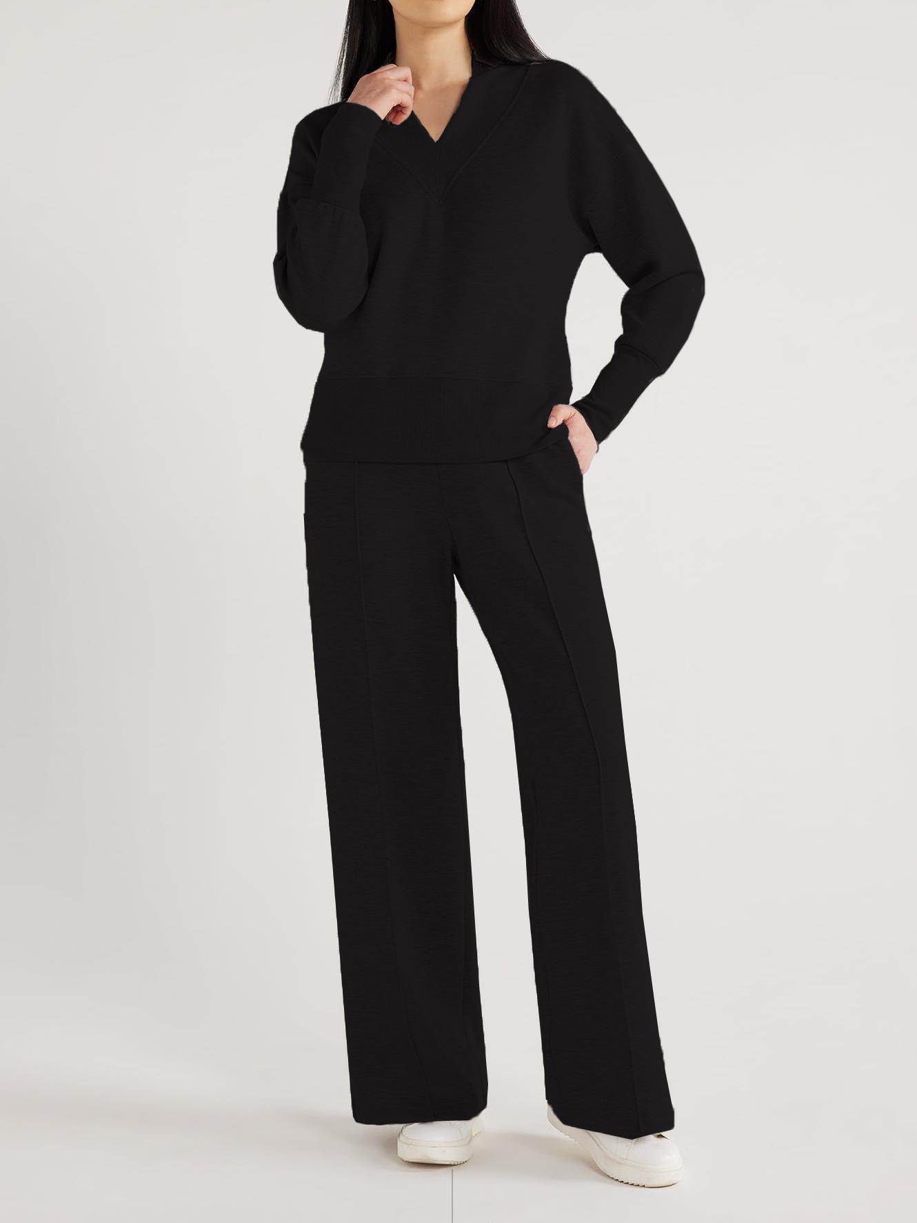 Women's  Solid 2 Piece Sets Outfits Casual Long Sleeve Sweatsuits Sets (Buy 2 Free Shipping)