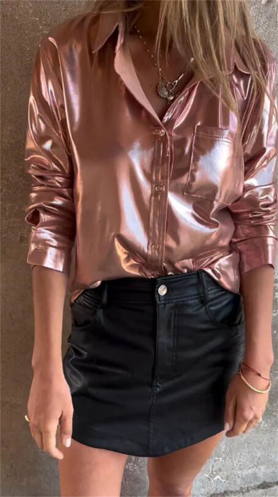 Last Day 70% OFF🔥Lapel Long Sleeve Lustrous Shirt (Buy 2 Free Shipping)