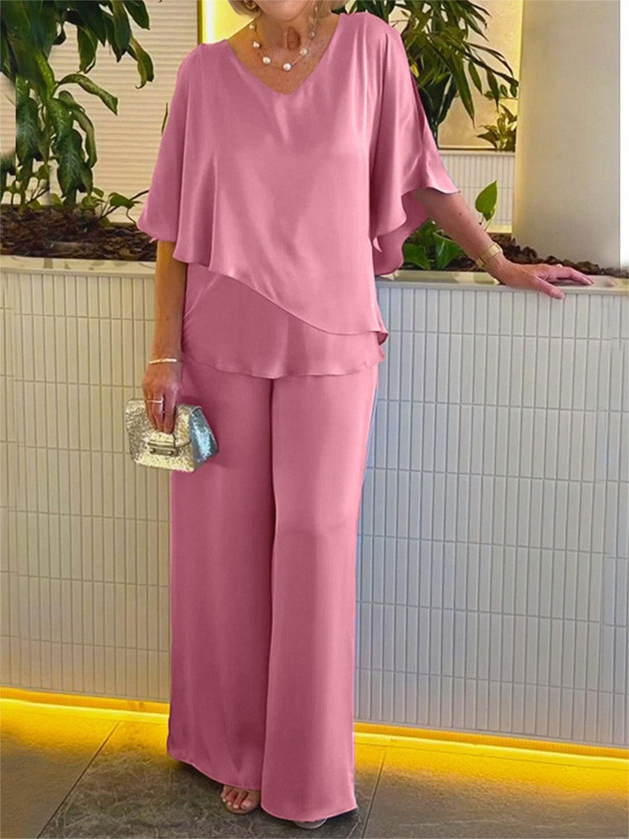 2024 Hot Sale🔥Casual Satin Two-piece Suit(BUY 2 FREE SHIPPING)