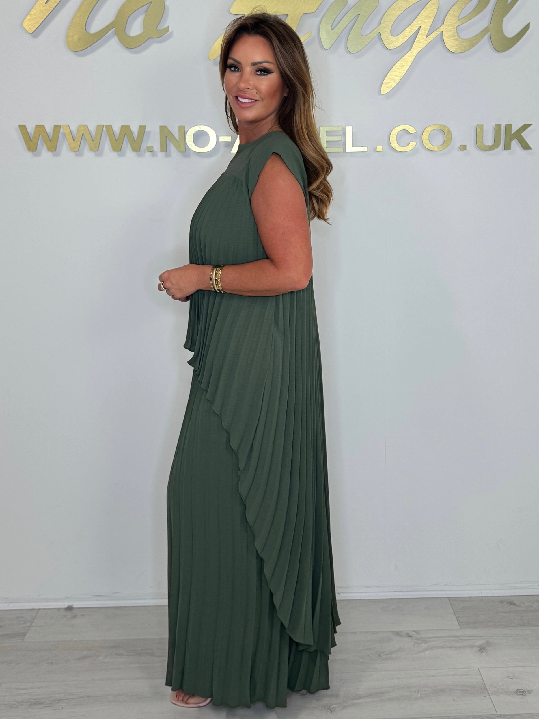 Pleated High Low Top & Trouser Two Piece Set (Buy 2 Free Shipping)