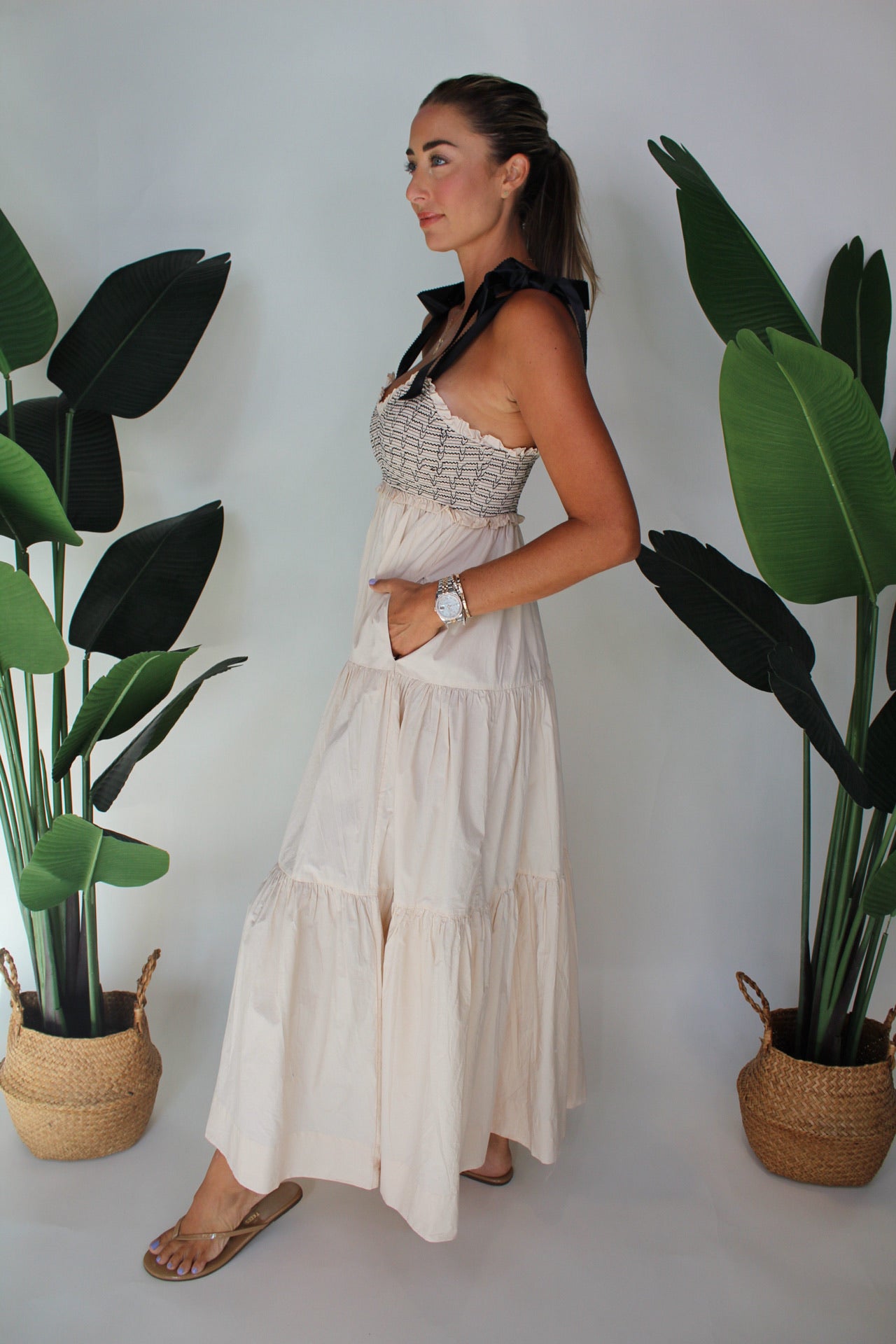 Tie Shoulder Dress (Buy 2 Free Shipping)