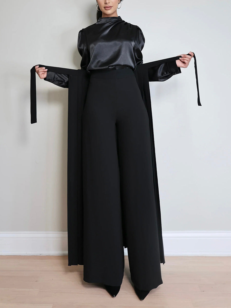 Lovely Pleated Overskirt Pants Set (Buy 2 Free Shipping)