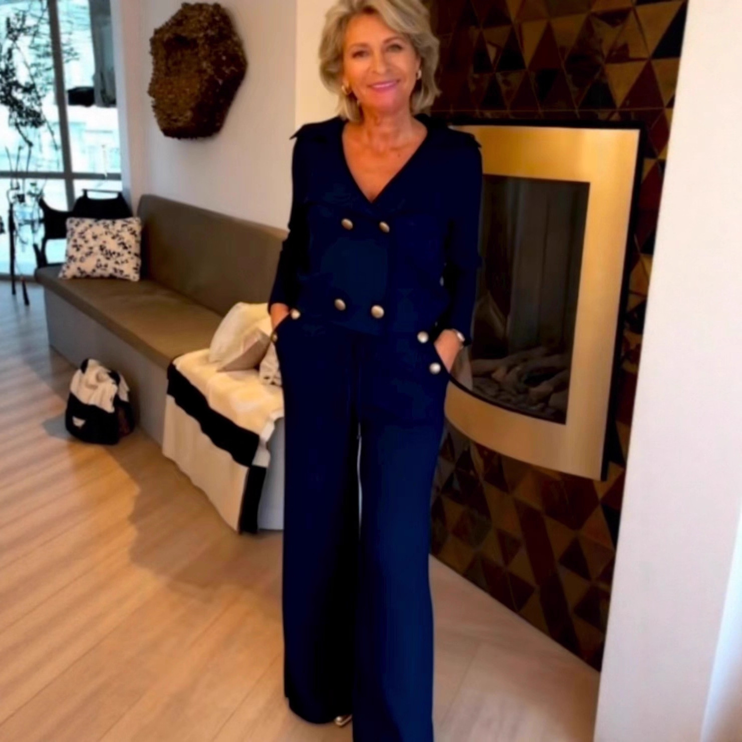 Elegant Button-Front Two Piece Set (Buy 2 Free Shipping)