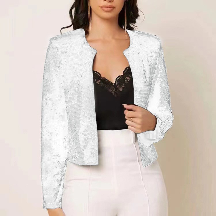 Sparkly Fit Long Sleeve Sequin Cardigan Jacket (Buy 2 Free Shipping)